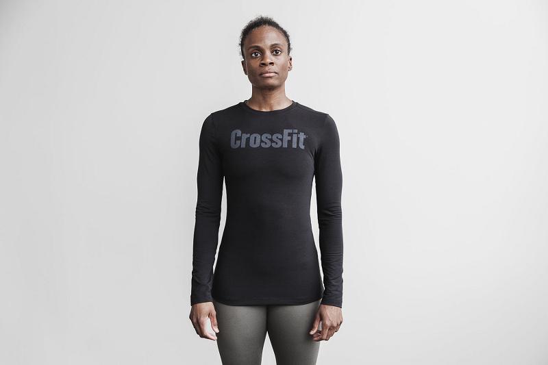 Black Nobull WoCrossfit<Sup>®</Sup> Tee Women's Long Sleeve | CA W2206N